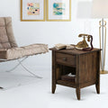 Gallatin 18" Plank Nightstand with 1 Drawer in Jacobean Brown