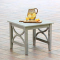 Cambridge Casual Lowell Teak Patio Side Table Weathered Gray