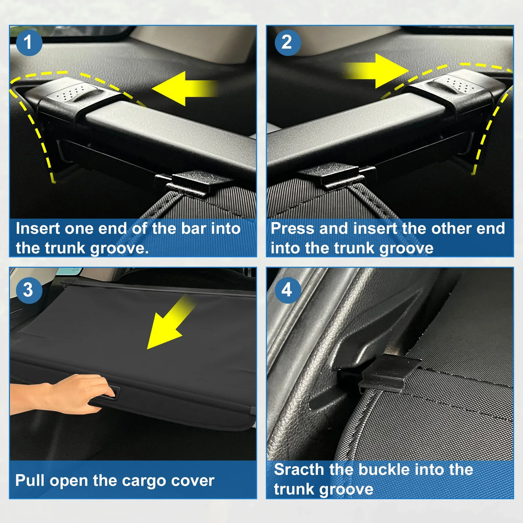 Unique Bargains Retractable Cargo Enclosure for Subaru Forester 2019-2023 Waterproof Non Slip SUV Rear Trunk Shielding Shade