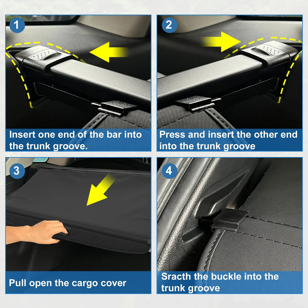 Unique Bargains Retractable Cargo Enclosure for Subaru Forester 2019-2023 Waterproof Non Slip SUV Rear Trunk Shielding Shade
