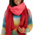 DKNY Women's Scarves Fuzzy Woven Ombre Wrap Shawl Scarf Pink One Size, $58 NWT