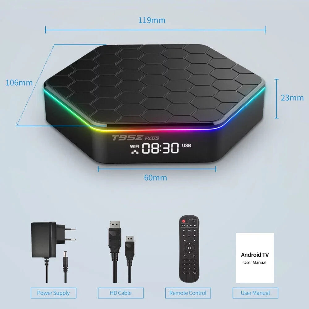 JahyShow T95Z Plus Quad Core 4+128G TV Box - 6K HD Stream Player, Smart Android 12.0