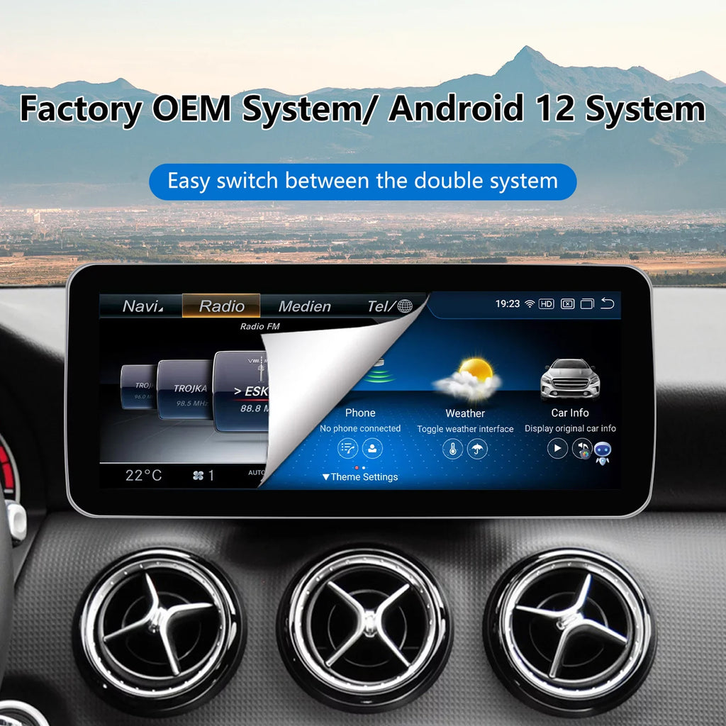 Road Top Android 13 Car Stereo 10.25" 8GB+256GB Car Touch Screen for Mercedes Benz GLA CLA A Class X156 C117 2016-2018 NTG 5.0, Support Wireless Apple Carplay Android Auto Navigation Camera