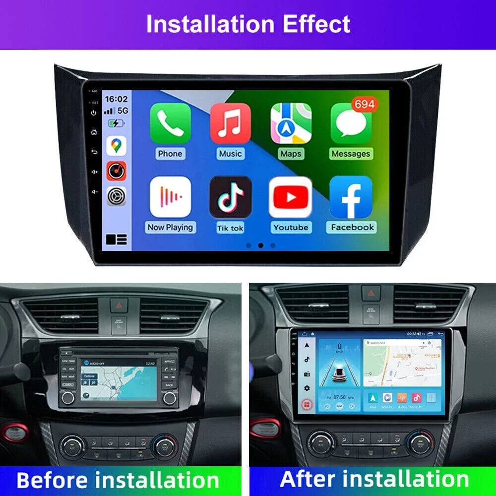 Onemayship Android Navigator for Nissan Sentra Sylphy - 2+32GB with Carplay, HD Camera, Microphone & Tool Kit 2012-18