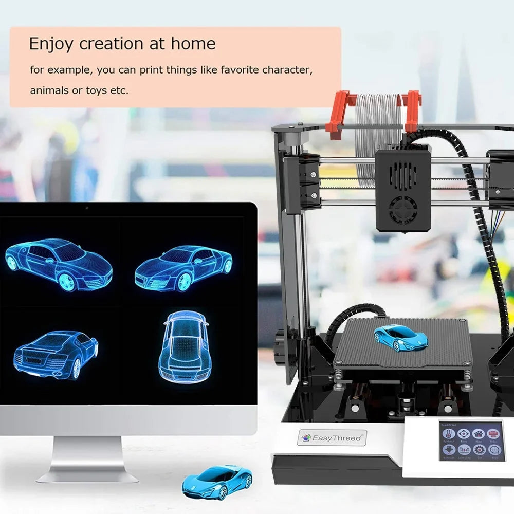 EasyThreed 3D printer,Size Removable With 100x100x100mm/4x4x4inches 3d Printer Print Size Removable With With Tf K6 Plus Tf Comes With Removable With With Printer Hine Mewmewcat Mizuh Buzhi