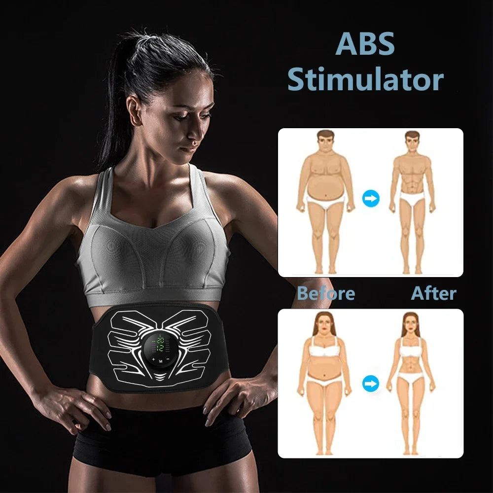 ABS Muscle Stimulator,Ab Machine,Abdominal Toning Belt Workout Portable Ab Stimulator Home Office Fitness Workout Equipment for Abdomen