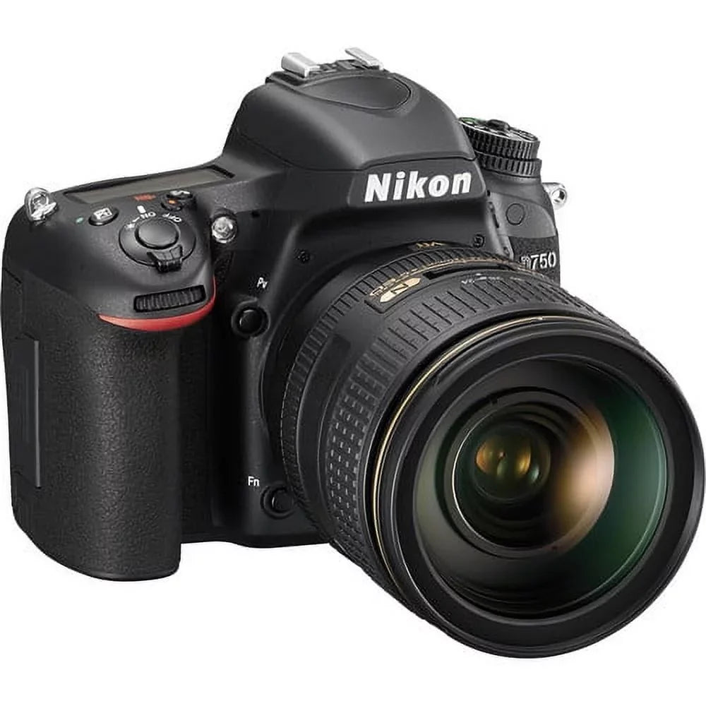 Nikon D750 24.3MP DSLR Camera with 24-120mm Lens (Black) Top Value Bundle Includes: Extra Battery and Charger, Dual Sandisk Extreme Pro 32GB (64GB) SD, Flash, Backpack, Filter Kit, Tripod, Telephoto a