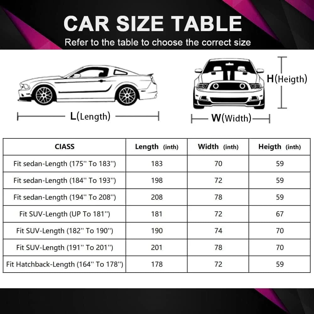 Molebt SUV Car Shield Waterproof All Weather , Size Fit for SUV Jeep Up to 181 inch, Pink