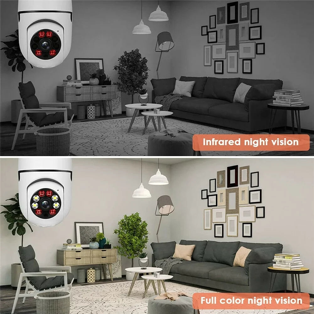 Toner H-Party 4 Pack Light Bulb Security Cameras, 2.4G & 5G Wifi Security Camera, Wireless Security Camera Outdoor, 1080P HD Outdoor Cameras for Home Security, 360° Wide Viewing, Night Vision