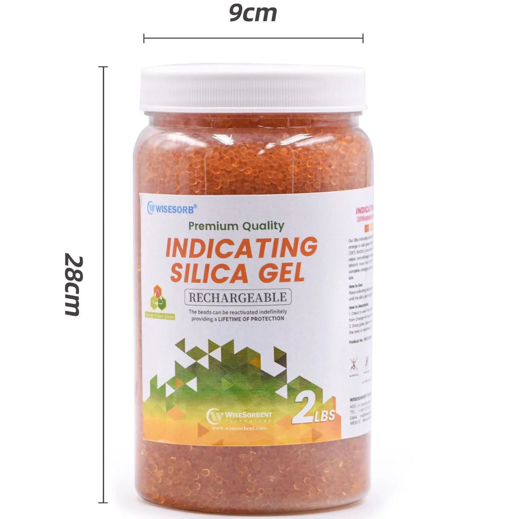 Wisesorb 12LBS Orange Premium Indicating Silica Gel Desiccant Beads, Indicating Silica Orange to Dark Green, Reusable Silica Gel for Storage, Drying Desiccant Dehumidifier