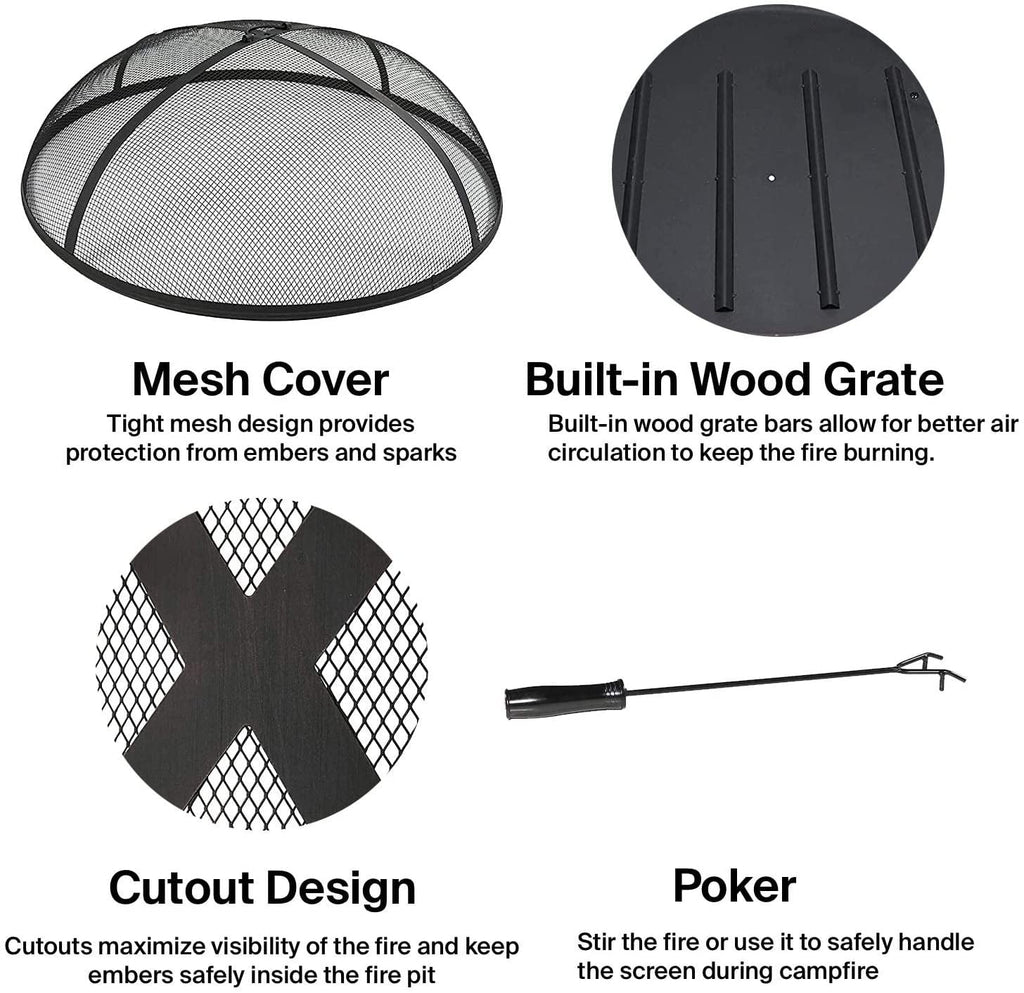 Caleb Moveable Metal Timber Grill Burning Pit And Efficient Fire Pit