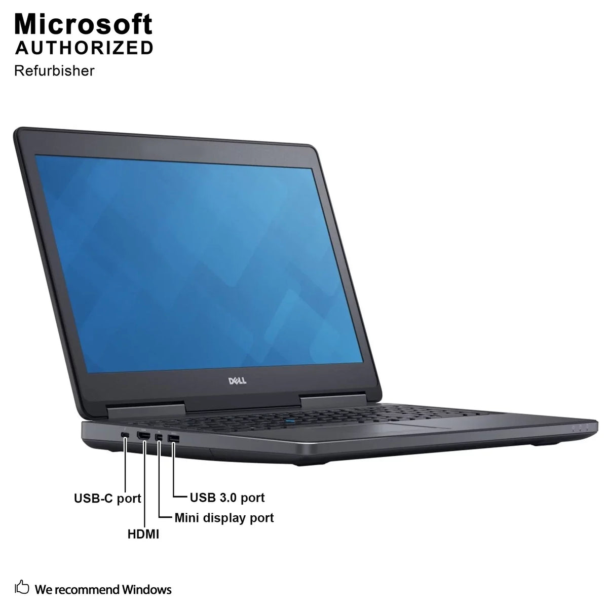 Refurbished Grade A Dell Precision 7510 15.6" Business Laptop, Intel Core i7-6920HQ 2.9GHZ, 8G DDR4, 500 SSD, MDP, HDMI, Windows 10 Pro 64 Bit-Multi-Language(EN/ES/FR)