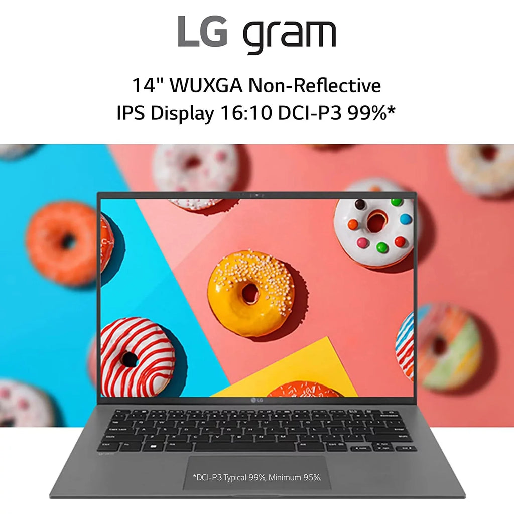 LG Gram 14Z90Q 14" Lightweight Laptop, Intel i7-1260P, 16GB RAM/512GB SSD, Black 14 in