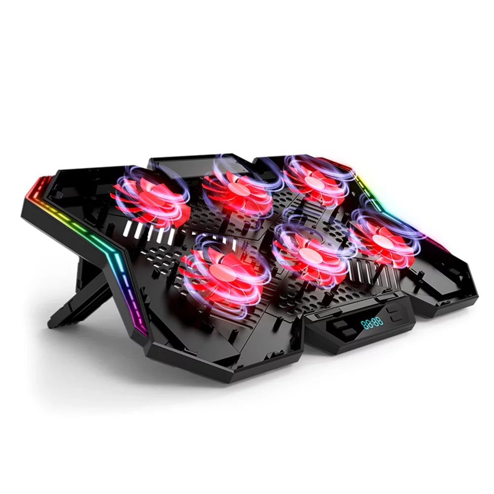 COOLCOLD K40 Laptop Cooler Stand with 6 Fans, Adjustable Wind Speed, and Mute Pattern