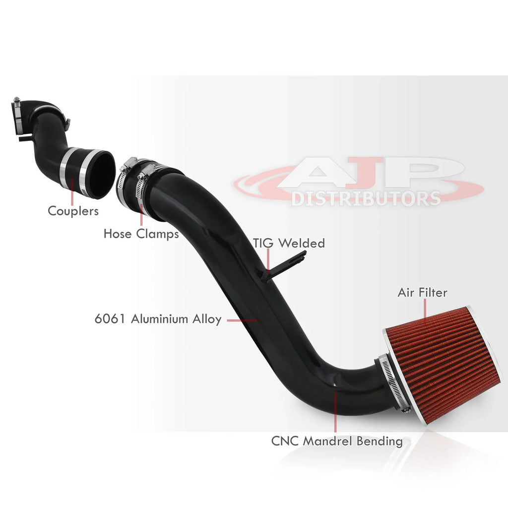 AJP Distributors Cold Air Intake CAI JDM Induction System Black Aluminum Piping Pipe + Filter Compatible/Replacement For Mitsubishi Eclipse Galant 2.4L L4 3.0L V6 1999 2000 2001 2002 2003 2004 2005