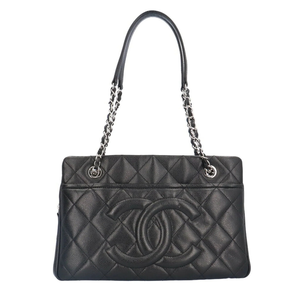 Pre-Owned CHANEL Cocomark Matelasse Shoulder Bag Caviar Skin A67294 Black Women's Chain BRB10010000013230 (Good)