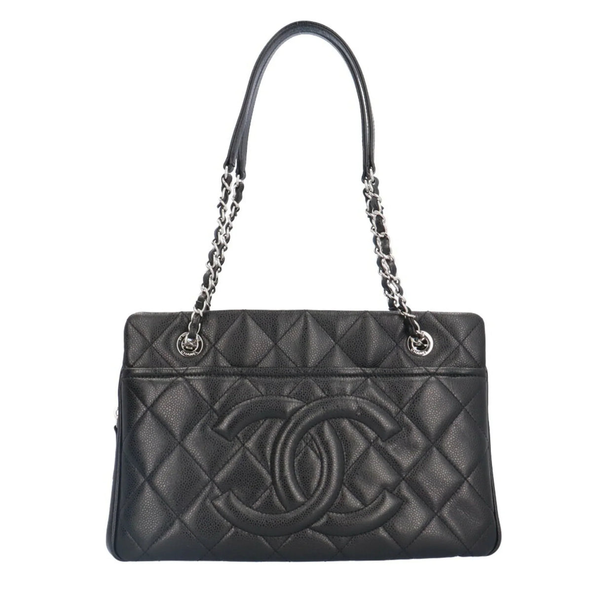 Pre-Owned CHANEL Cocomark Matelasse Shoulder Bag Caviar Skin A67294 Black Women's Chain BRB10010000013230 (Good)