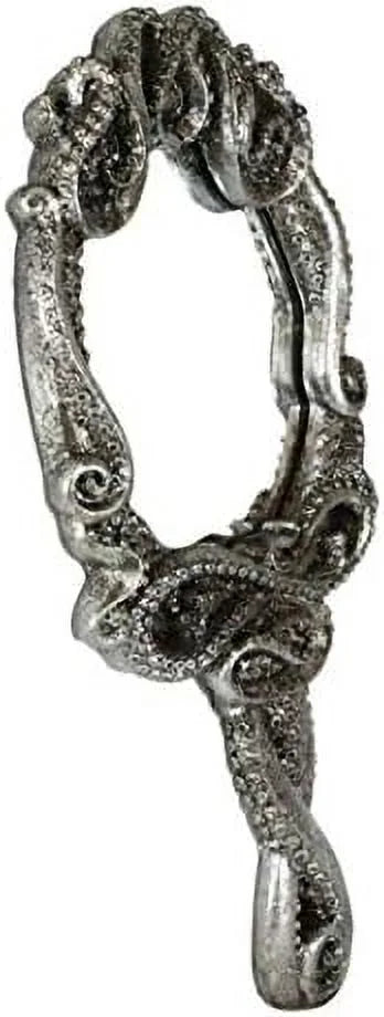 Ebros Nautical Marine Deep Ocean Monster Kraken Cthulhu Octopus Tentacles Resin Sculptural Hand Mirror Vanity Boudoir Beauty Accessory Handheld Mirrors For Women Ladies Girls