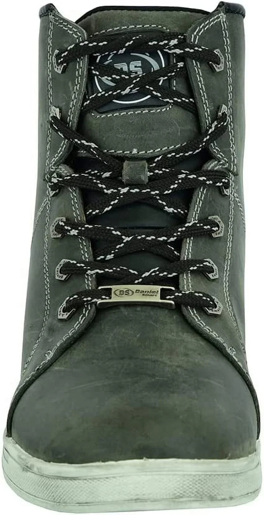 Daniel Smart Men’s Motorcycle Leather Shoes – Full Grain Waterproof Boots with Lace-up Closure & Lightweight Rubber Outsole
