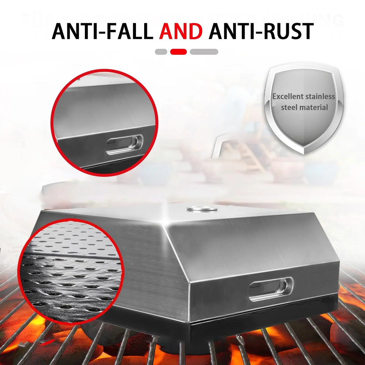 Grill Top Pizza Oven, Fits On Any Charcoal & Gas BBQ Grill, Portable Pizza Oven, Easy Carry Handles, Home-made BBQ Pizza Oven
