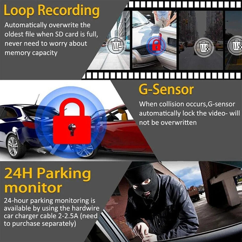 Dash Cam 170&deg; WiFi Cam Recorder - 1080P HD Car Camera