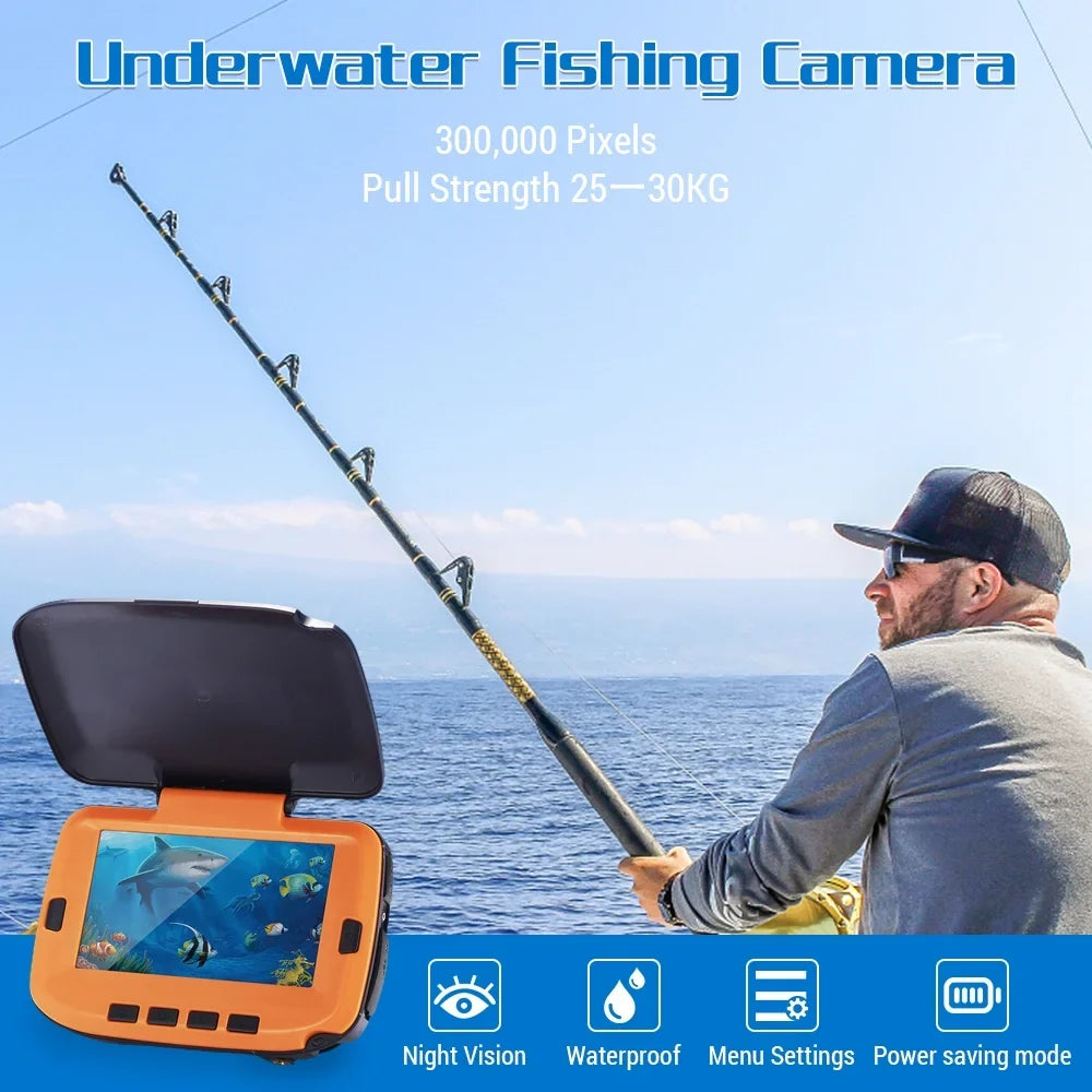 Underwater Fishing Camera with 4.3in Digital LCD 120° 300,000 Pixels 8 CS Night Vision for River/Ice Fishing