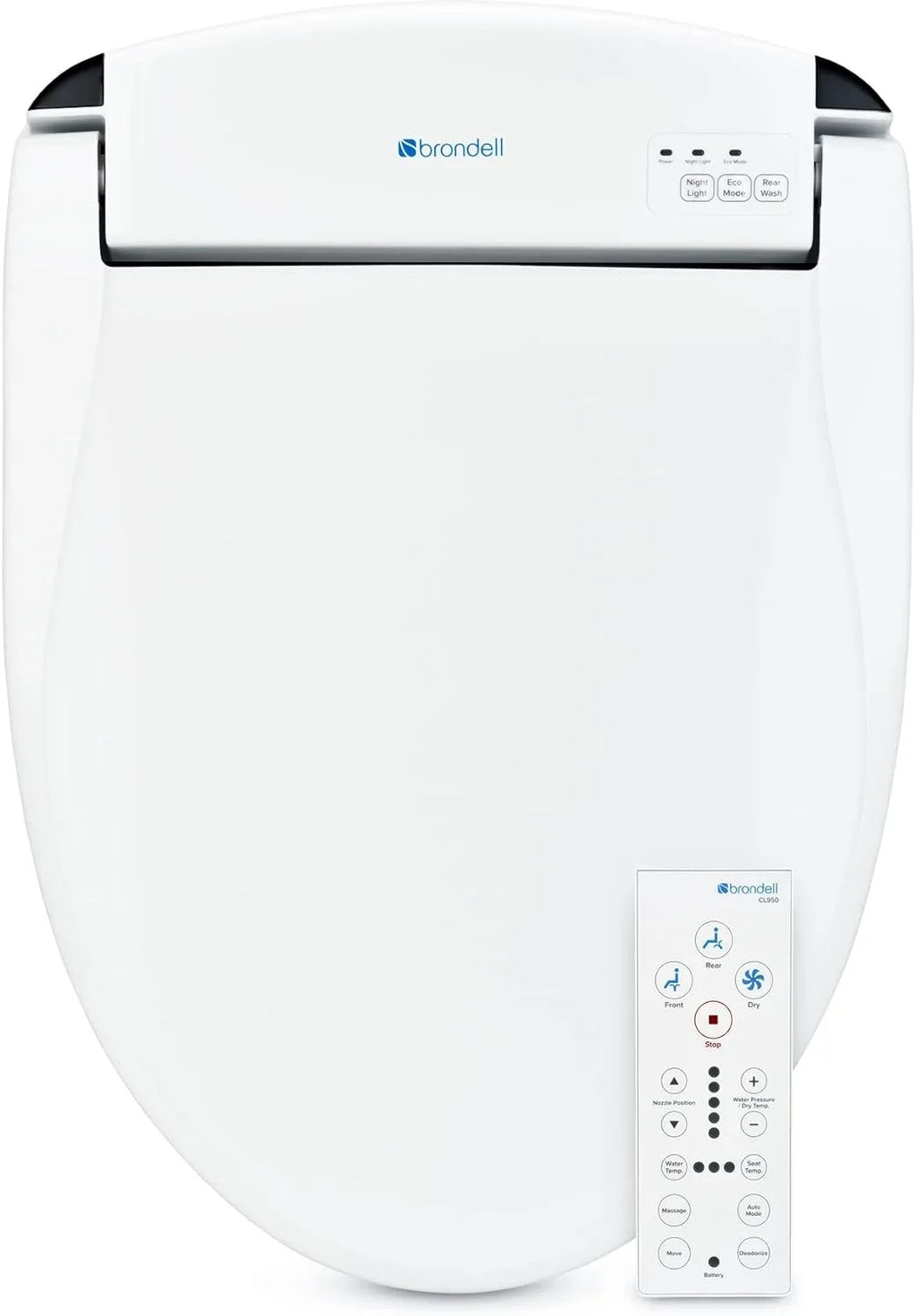 Pre-Owned Brondell Bidet CL950 Round Bidet Toilet Seat - WHITE (Fair)
