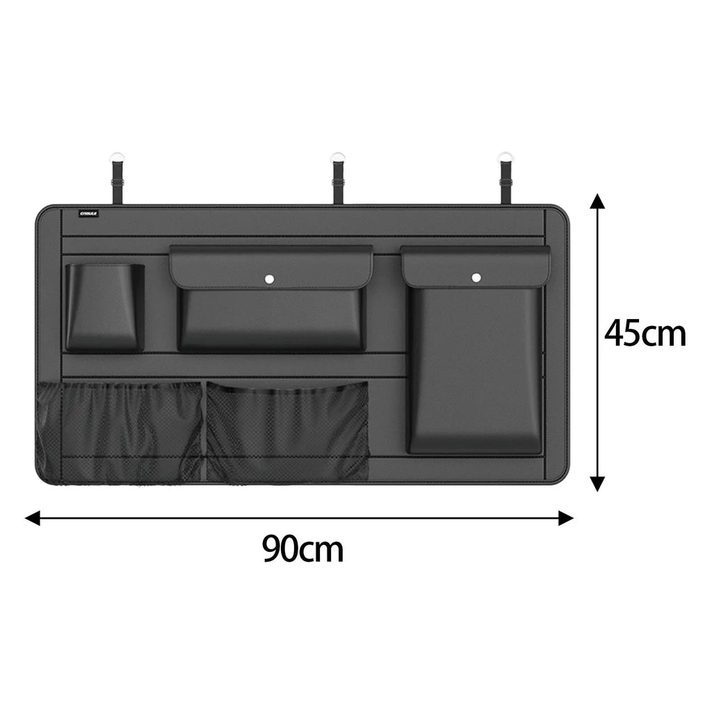 Car Back Seat Trunk Hanging Organizer 90cmx45cm Saving Space Easily Install Long-lasting with Multiple Pockets for SUV Truck
