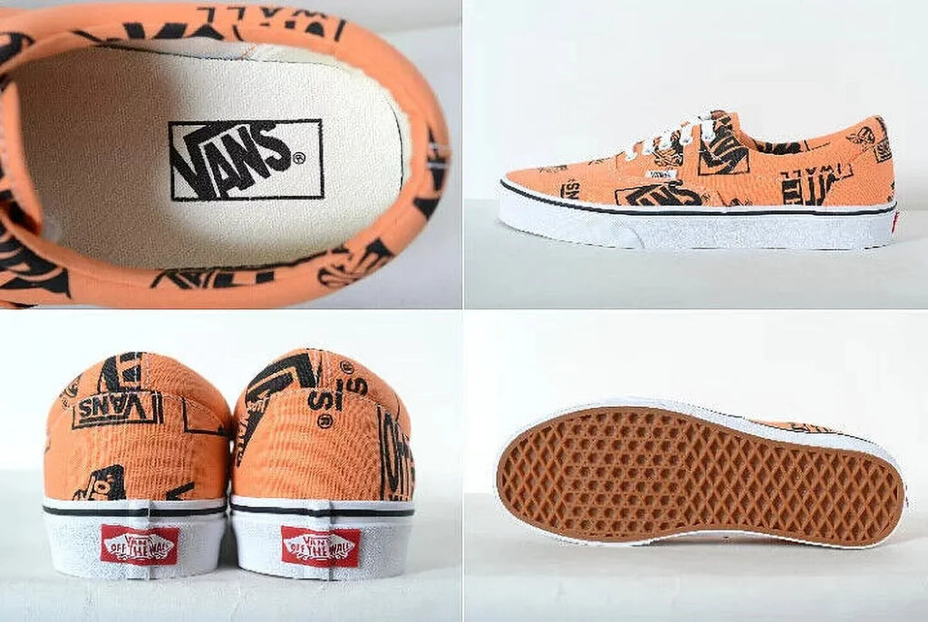 VANS ERA CLASSIC LOGO MIX LOW SKATEBOARD MEN SHOES ORANGE/BLACK SIZE 11.5 NEW