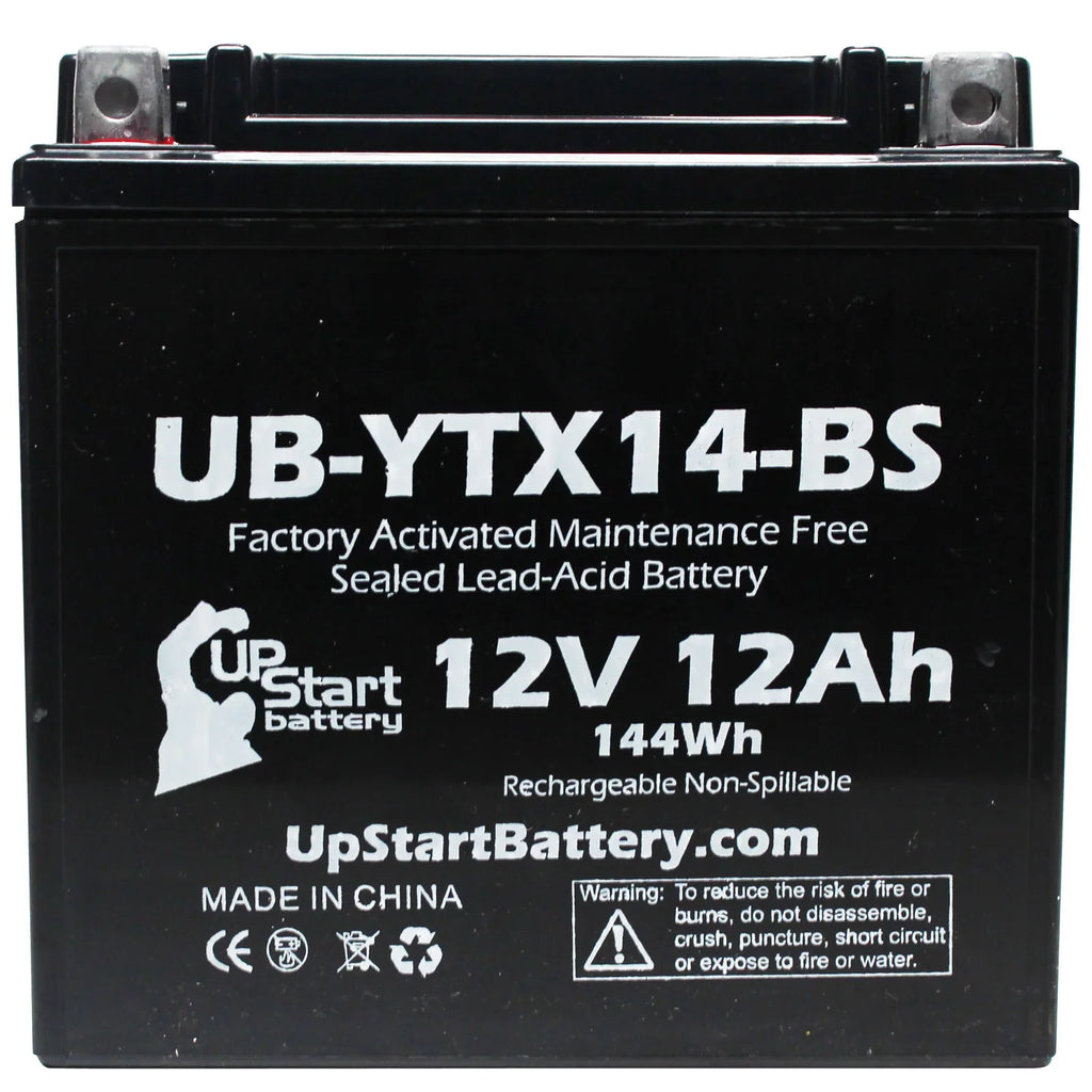 5-Pack UpStart Battery Replacement for 2010 BMW F800ST, GS 800 CC Factory Activated, Maintenance Free, Motorcycle Battery - 12V, 12AH, UB-YTX14-BS