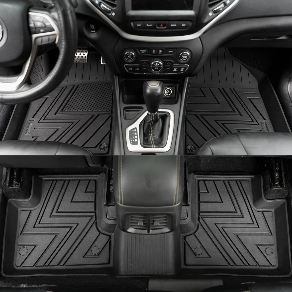 Floor Mats Compatible with 2019-2023 Jeep Cherokee Cargo Liner Trunk Mat TPE All Weather Back Seat Enclosure Protector 2022 Cherokee Accessories (Trunk Mat+Backrest Mats+Floor Mats)