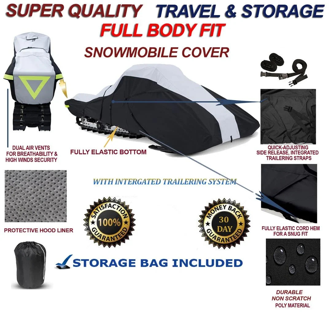 600 Denier Full Fit Snowmobile Travel and Storage Enclosure Compatible for the 2004-2004 Ski Doo Bombardier Model GSX Limited 1 Up 800 Snowmachine Sled.