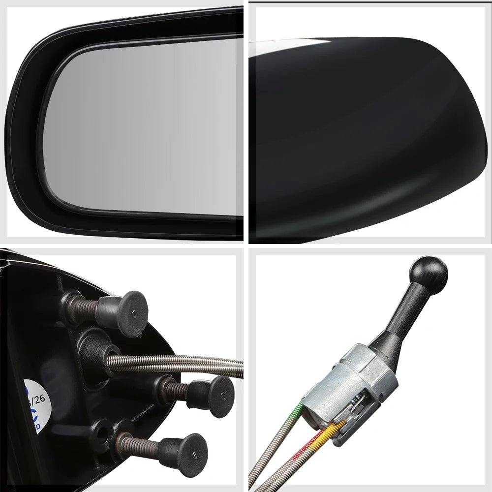 For 1988 to 1994 Cavalier/Sunbird Left Driver Side Car Mirror Manual Operated Rear View Door Espejos 89 90 91 92 93