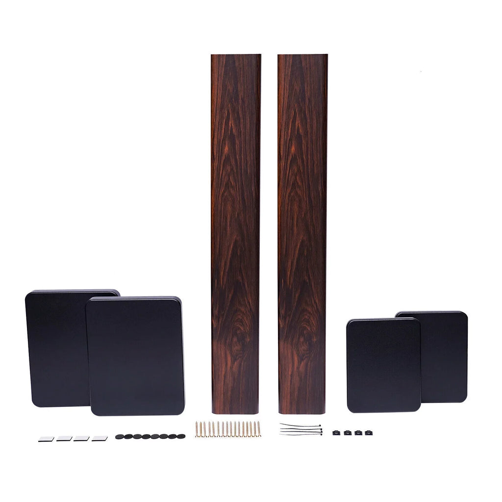 1 Pair Black Walnut Timber Speaker Stands for Surround Sound & Book Shelf Speakers 36"