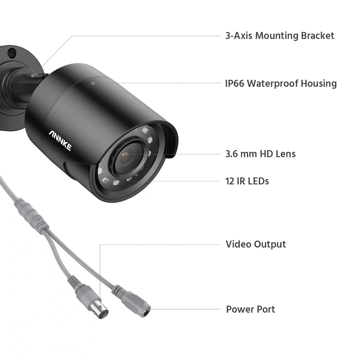 ANNKE 8CH 1080P Outdoor Surveillance Camera System 4PCS Bullet Weatherproof Camera System Surveillance Kits With 2T Hard Drive Disk