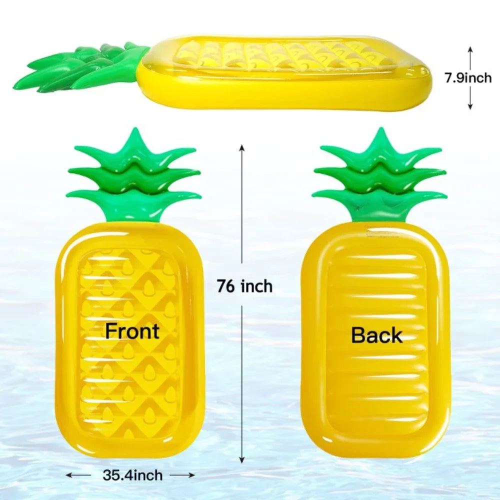 Huichenter Giant Inflatable Pineapple Pool Float, 6 ft Pool Lounger Float for Kids & Adults, Summer Pool Raft, Yellow