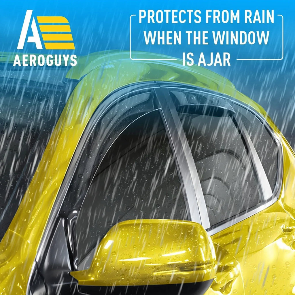 AEROGUYS in-Channel Window Deflectors Extra Resilient Window Visors Rain Guards Fit for Honda CR-V 2017-2022, Sun Visors, Wind Deflectors, Vent Visors, Car Accessories - 4pcs. AG0064