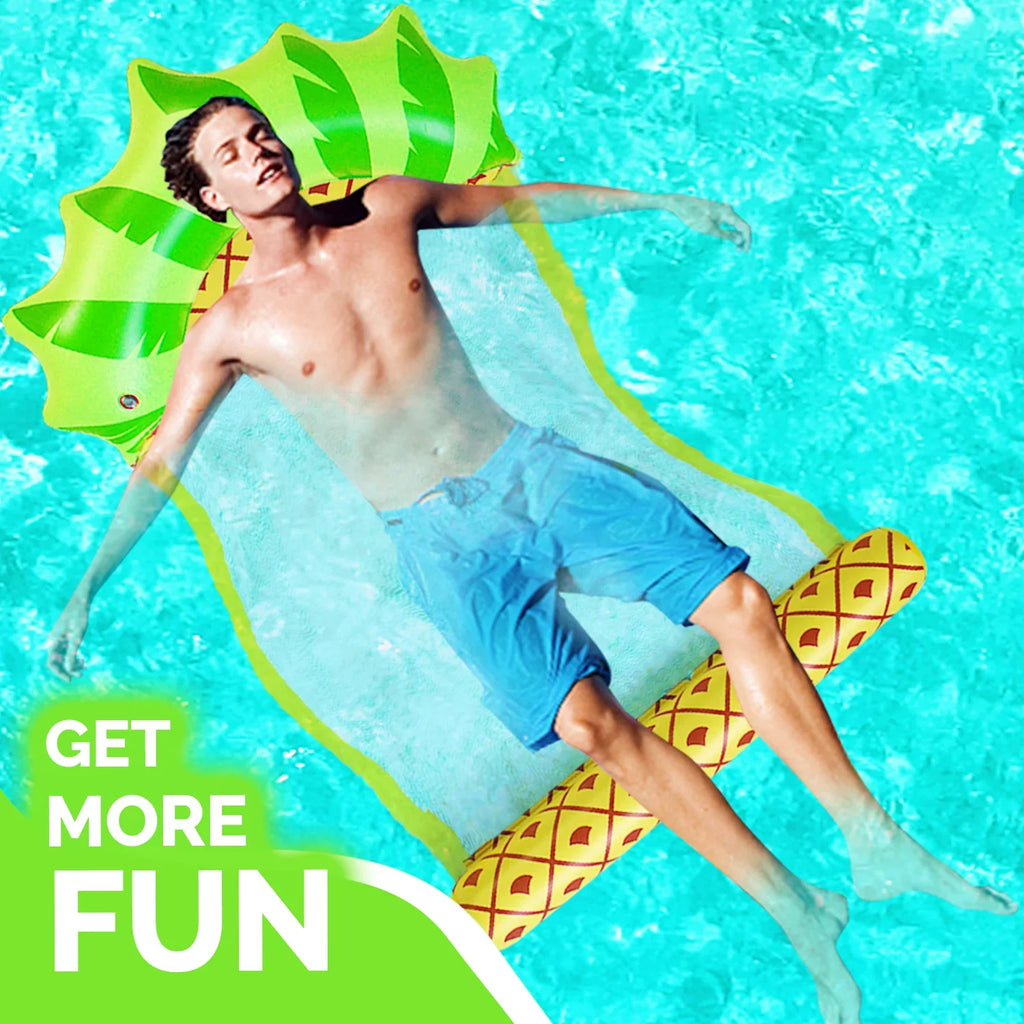 Zoey Adult Swimming Pool Float Water Hammock Lounger, Multi Purpose Ease Inflatable Water Float Pool Lounge, Swimming Pool Float Hammock Raft-Pineapple