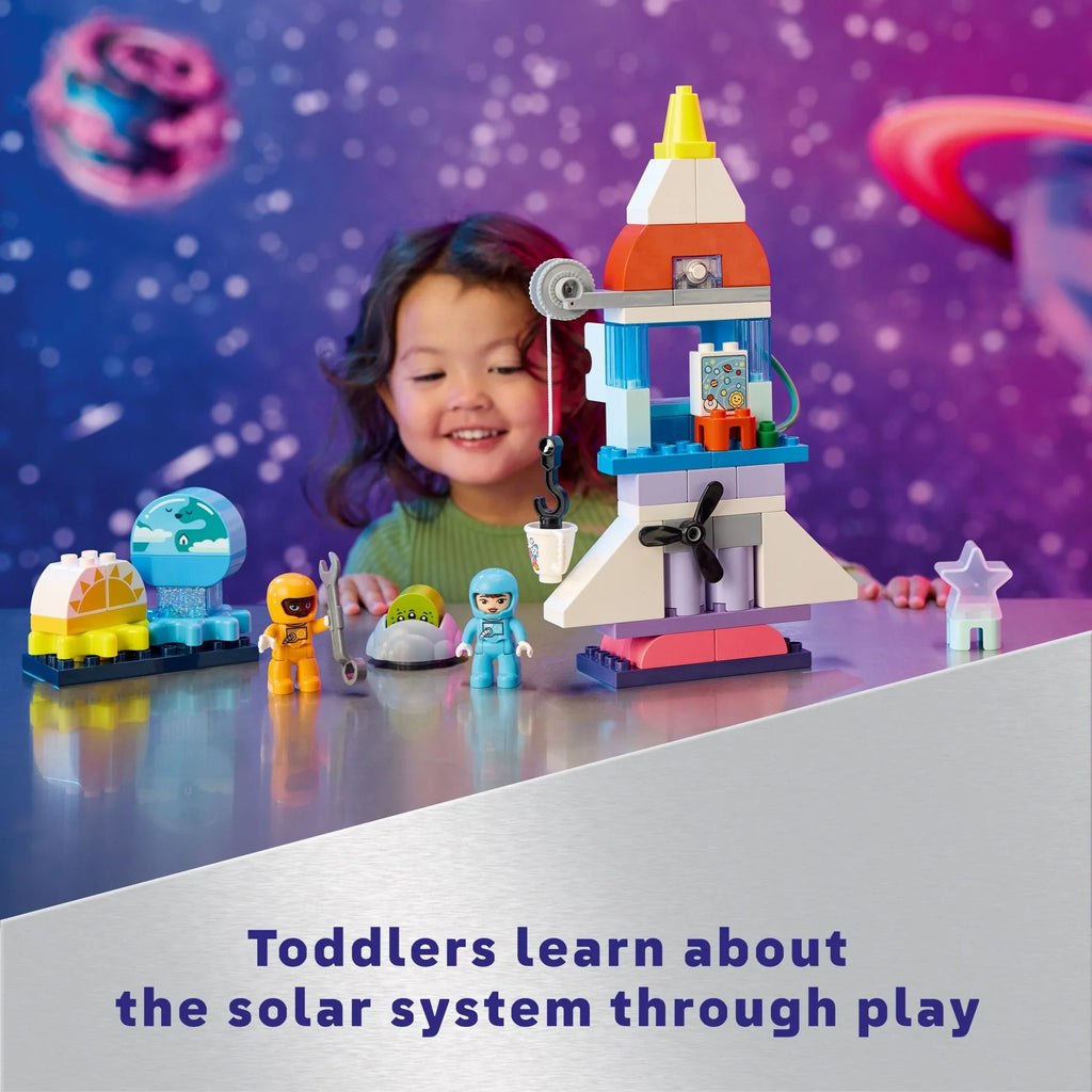 LEGO DUPLO 3 in 1 Space Shuttle Adventure Rocket Ship Building Set, Kids Educational Space Protection Toy for 3-Year-Olds and Up, Develops Preschool Kids’ Learning and Fine Motor Skills, 10422