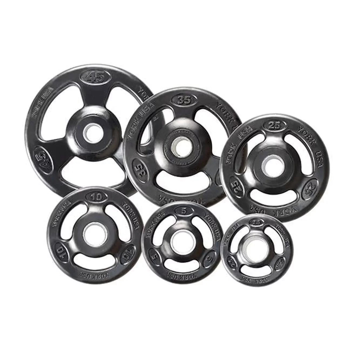 York Barbell Grip Steel Composite Olympic Iron Plate- Black - 10 lbs