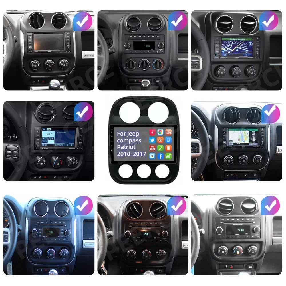 JMANCE Car GPS Radio for Jeep Compass Patriot 2010-2017 Android 10 Player 10.1" Sat Nav Stereo 2+32GB