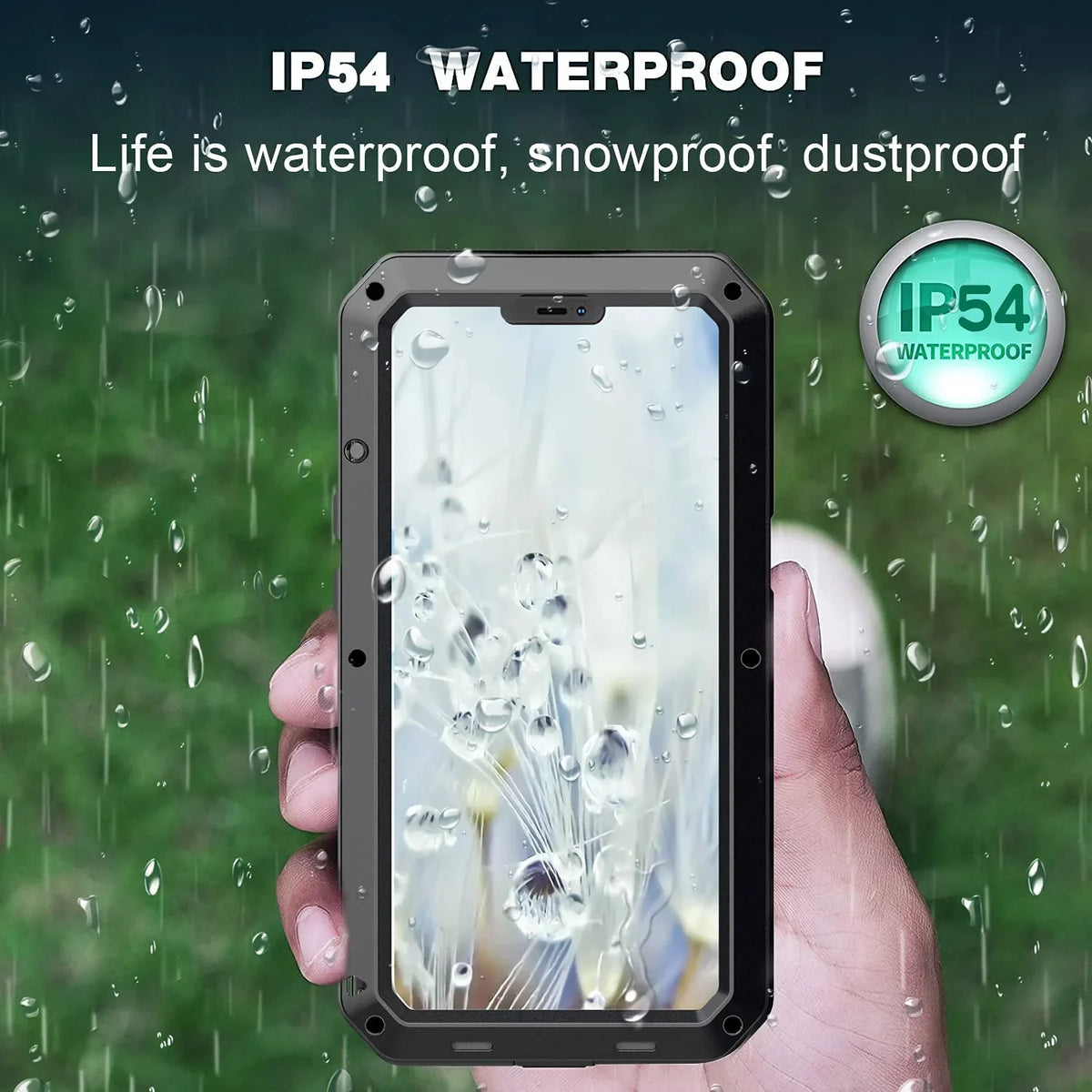 Gorilla Glass Aluminum Metal iPhone 14 Pro Case (Red) Heavy Duty Military Grade Shockproof and Scratch Resistant Protection, Rugged Outdoor Travel