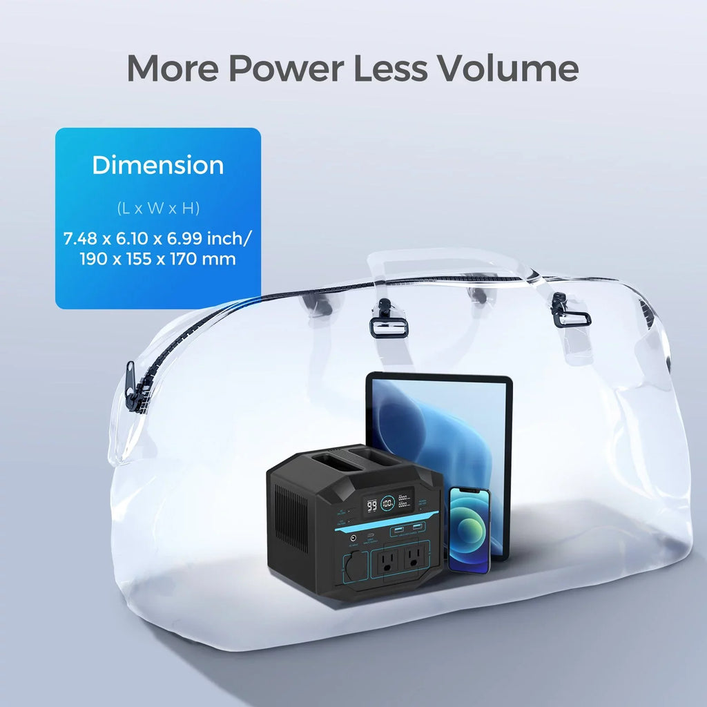 Renogy Portable Power Station 222Wh Solar Generator 2 120V/200W AC Outlets, 60W USB-C PD Output, Lightweight Lithium Backup Battery Pass-Through Charging for Outdoor Camping Home Emergency