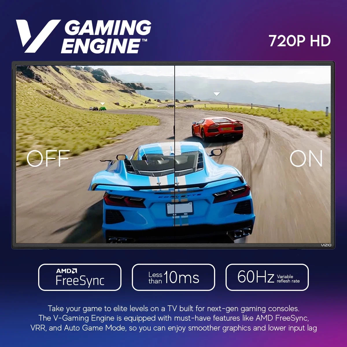 Restored VIZIO 32 Inch D Series Class HD 720p Smart LED TV IQ Processor, V-Gaming Engine, with AirPlay and Chromecast Built-in + Free Wall Mount (No Stands) - D32H-J09 (Refurbished)