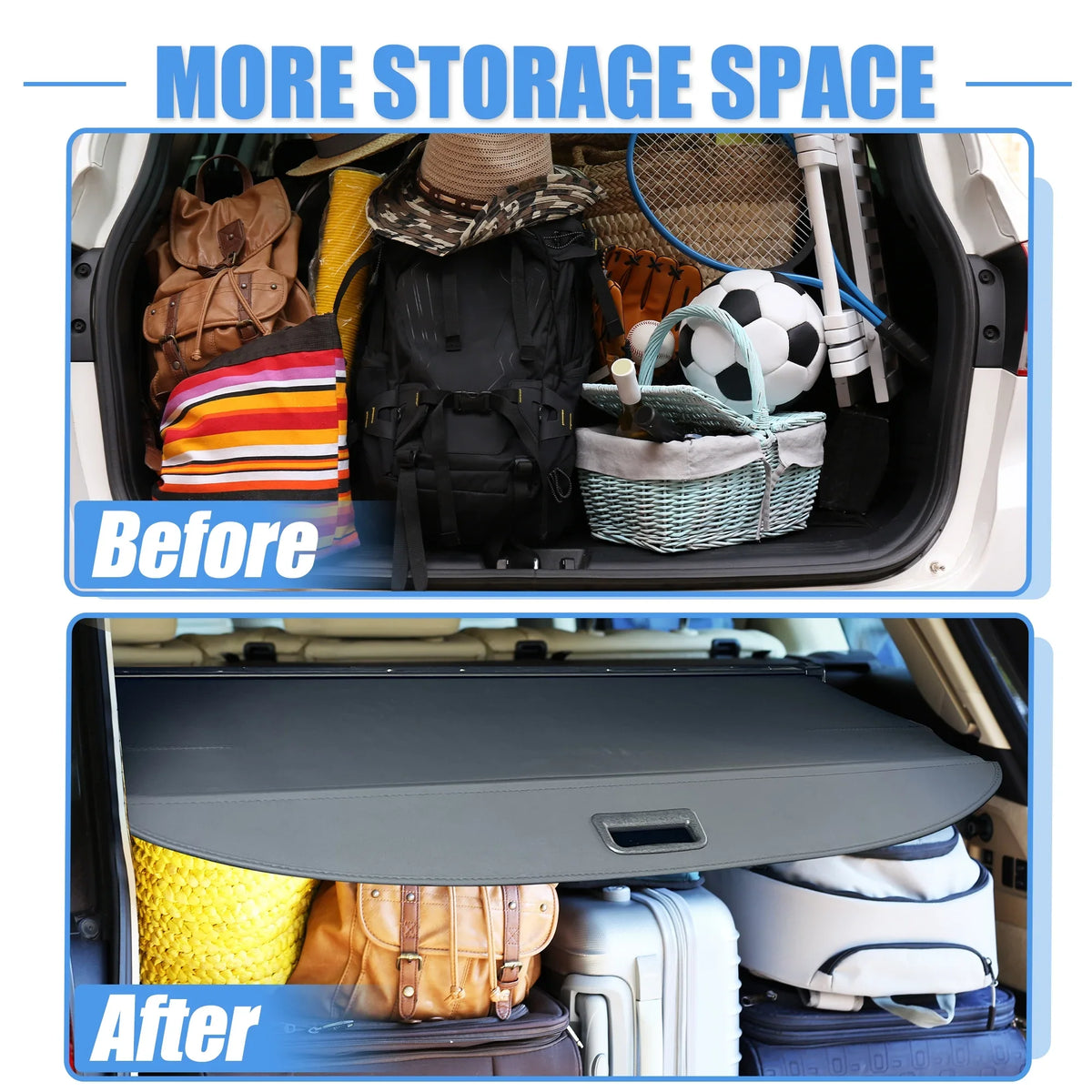 Unique Bargains Retractable Cargo Enclosure for Subaru Forester 2019-2023 Waterproof Non Slip SUV Rear Trunk Shielding Shade