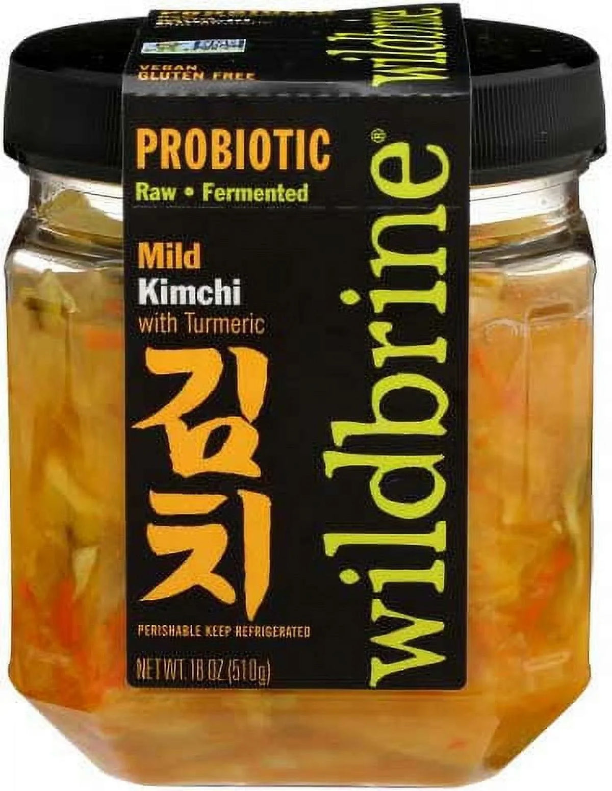 Wildbrine Probiotic Mild Kimchi with Turmeric, 18 Ounce -- 6 per case.