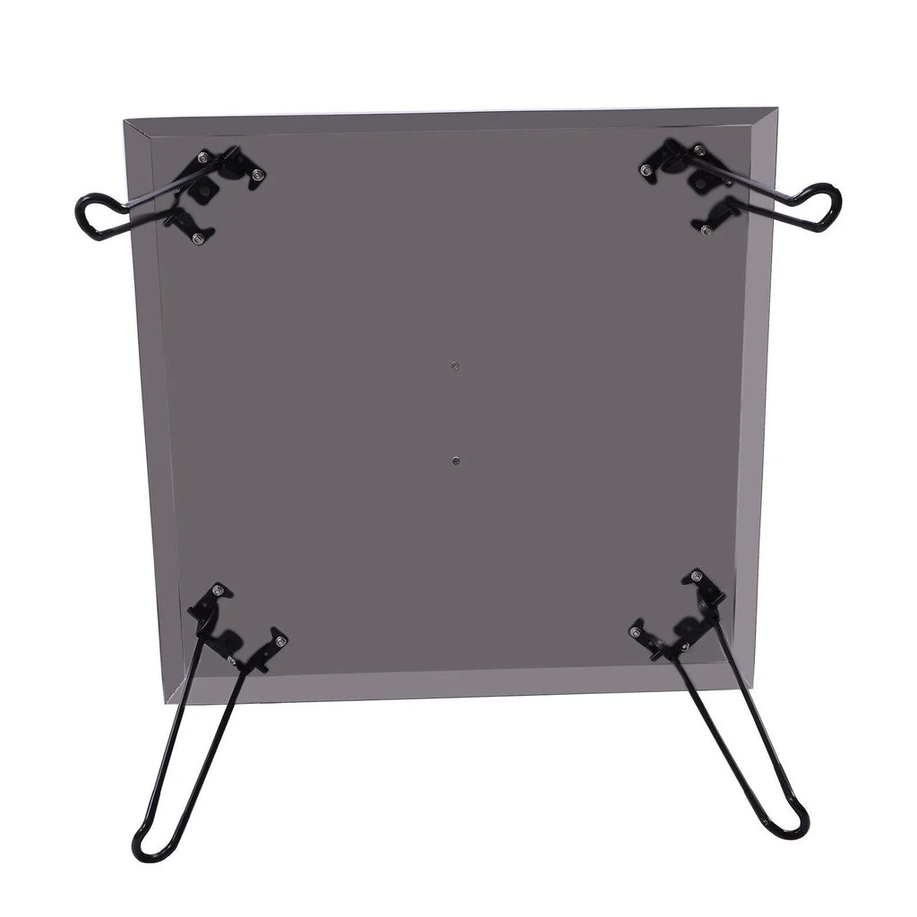 Miumaeov Square Fire Pit Burner Shield to Push Heat Down and Out Fire Pit Heat Deflector 24*24in with Foldable Legs Stainless Steel