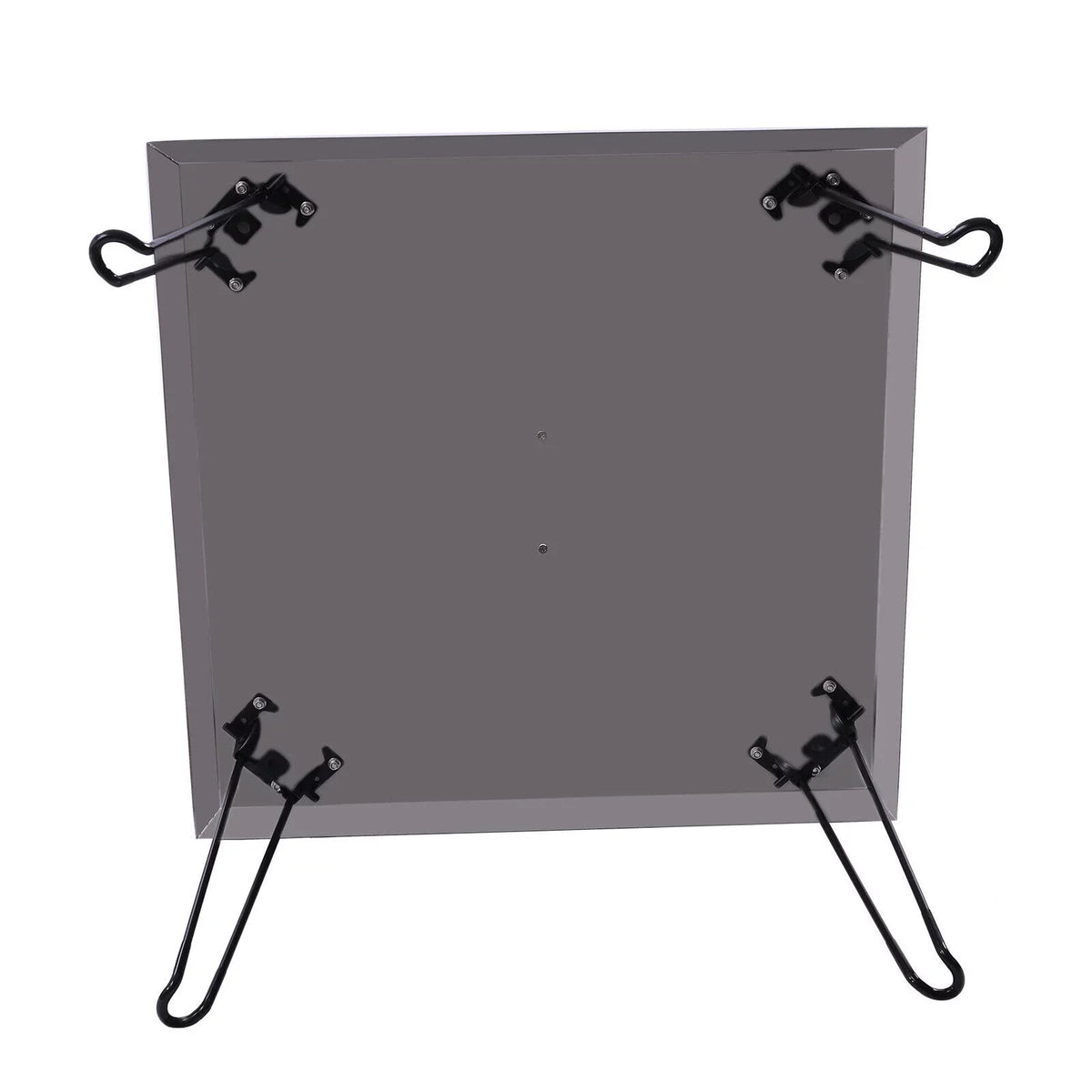 Miumaeov Square Fire Pit Burner Shield to Push Heat Down and Out Fire Pit Heat Deflector 24*24in with Foldable Legs Stainless Steel