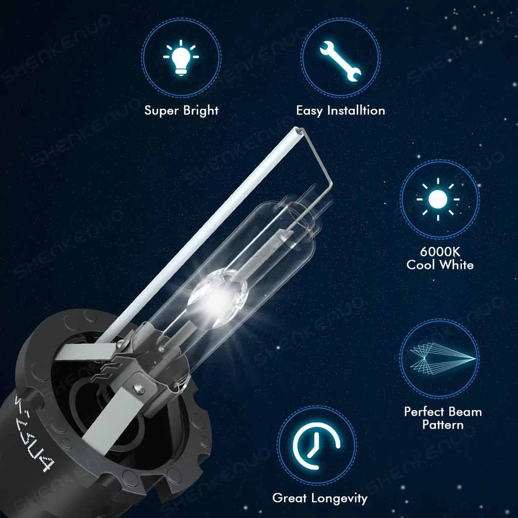 2pcs D4S Xenon HID Headlight Bulbs for Subaru Outback 2015-2017 Low Beam Headlamp 6000K White