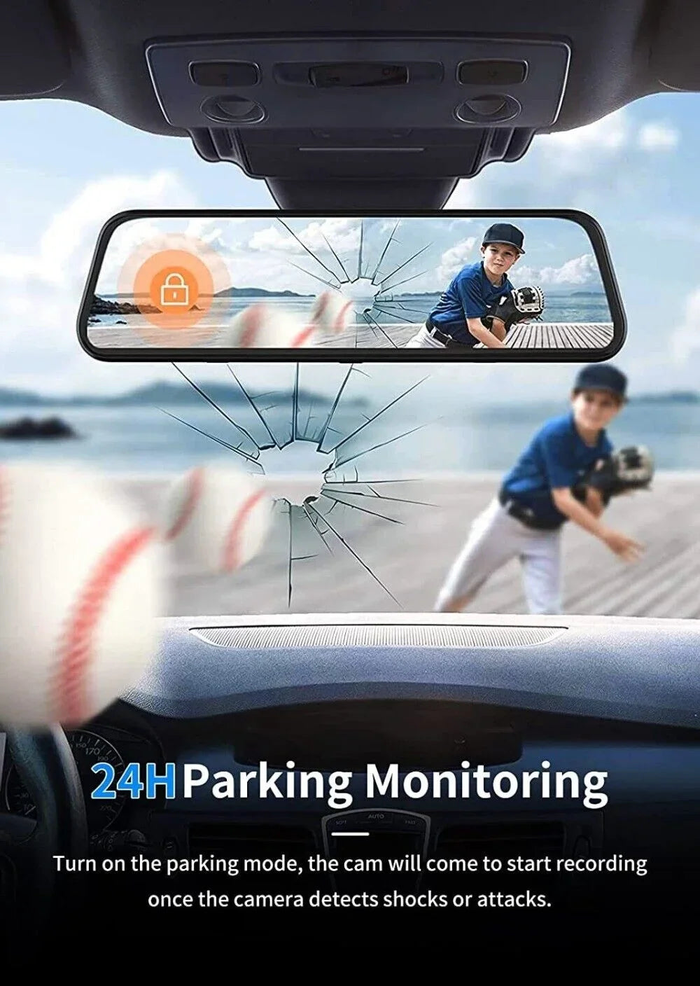 VVCAR Dual Dash Cam 4K UHD 11" IPS Rearview Mirror Car DVR Camera Front Rear Video Recorder